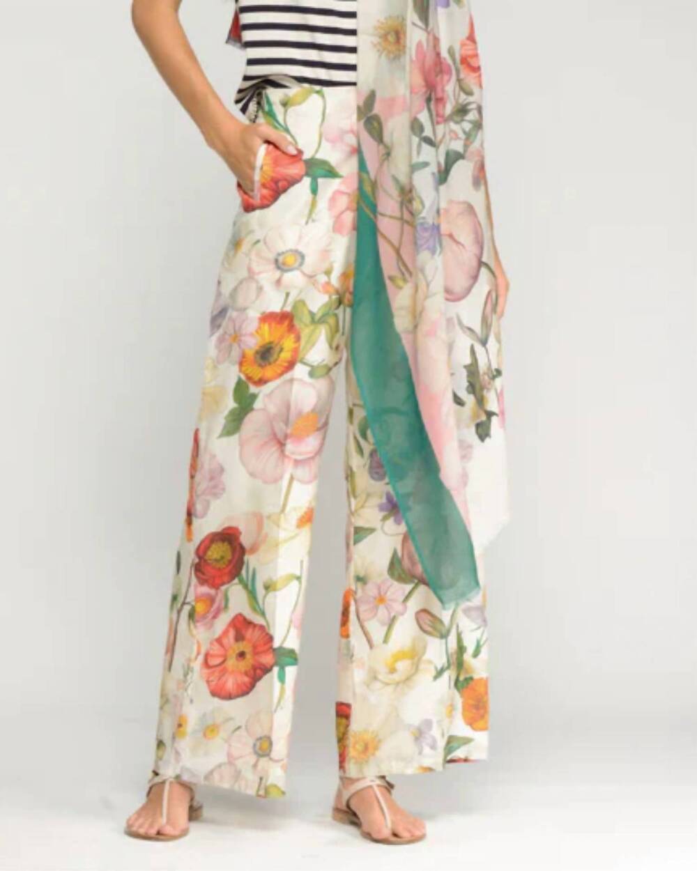 NEW VILAGALLO flora pant in cream multi